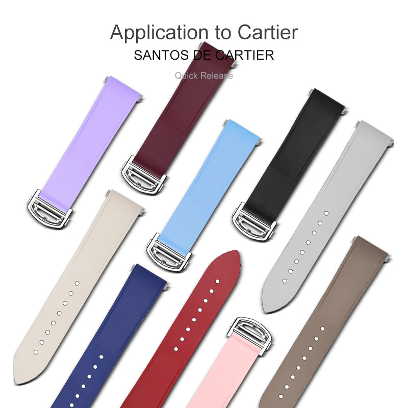 Yo Strap - Fluororubber Watch Strap Quick Release - Fits Cartier SANTOS