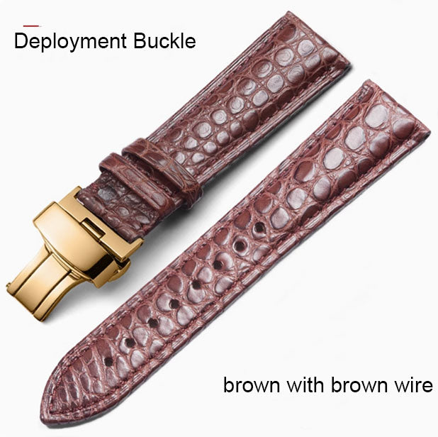 Yo Strap - Crocodile Leather Compatible with Multiple Watch Brands/Citizen/Longines/Tissot/Mido