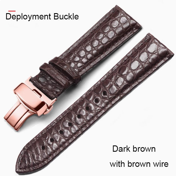 Yo Strap - Crocodile Leather Compatible with Multiple Watch Brands/Citizen/Longines/Tissot/Mido