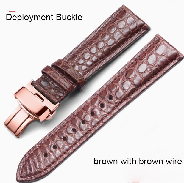 Yo Strap - Crocodile Leather Compatible with Multiple Watch Brands/Citizen/Longines/Tissot/Mido