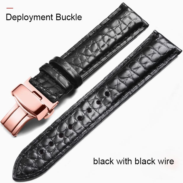 Yo Strap - Crocodile Leather Compatible with Multiple Watch Brands/Citizen/Longines/Tissot/Mido