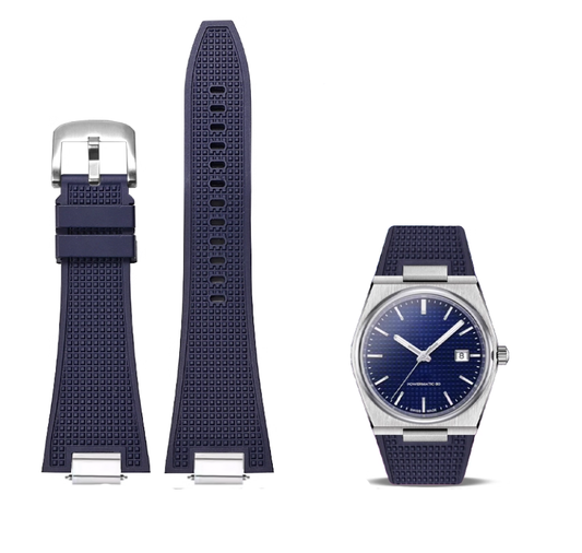Yo Strap - Blue Fluororubber Strap Fit Tissot PRX
