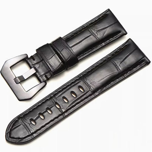 Black Alligator Leather Watch Strap with ,handmade, compatibility with Panerai