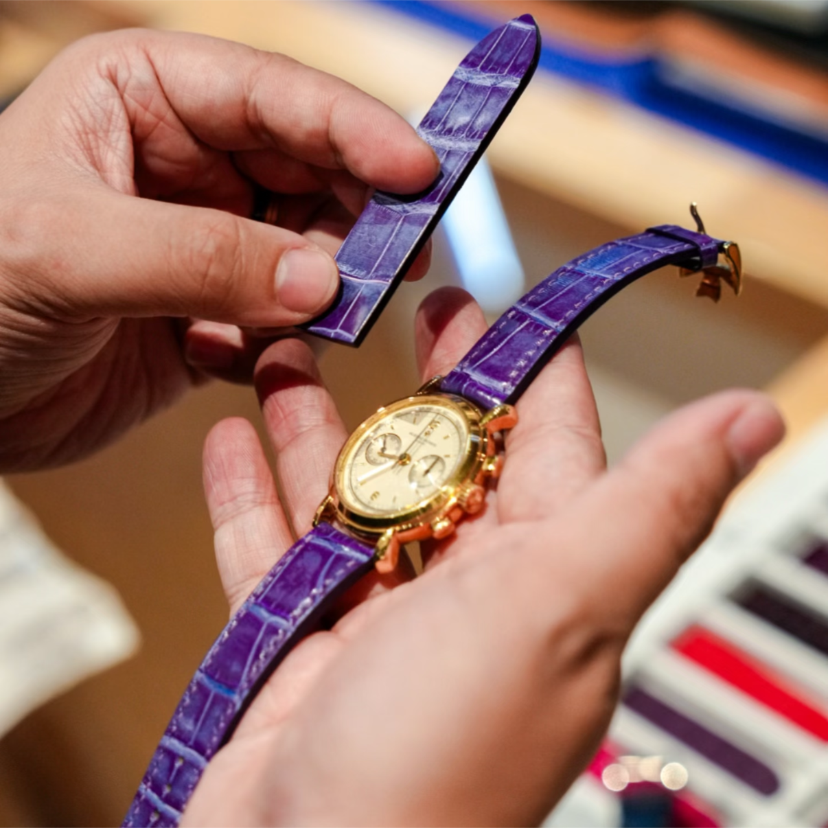 Custom Genuine Crocodile Leather Watch Strap — Handmade to Fit Your Watch
