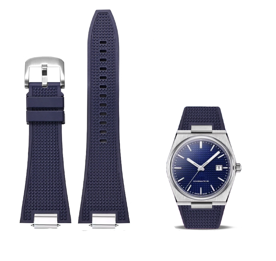 Yo Strap - Blue Fluororubber Strap Fit Tissot PRX